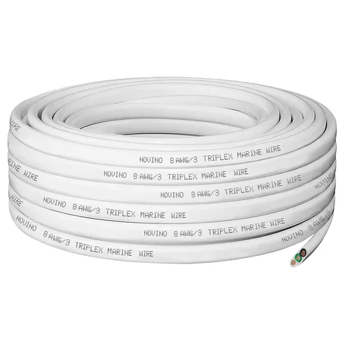 Miniatura 4 de Cable de alambre marino de calibre 8, cable de grado marino de calibre 8 AWG, cable de cobre estañado triplex 8/3 para barcos, cable de cobre libre