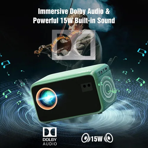 Miniatura 5 de Proyector TMY 4K con WiFi Bluetooth, Compatible con Netflix/Prime Video/YouTube, Proyector de Cine en Casa Portátil al Aire Libre, Proyector Mini