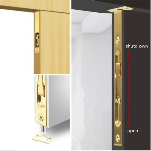 Miniatura 4 de szhdxsy - Pestillo oculto y perno de acero inoxidable 304 de 8 pulgadas (79.5 in) de seguridad para puerta, doble palanca de puerta, cerradura