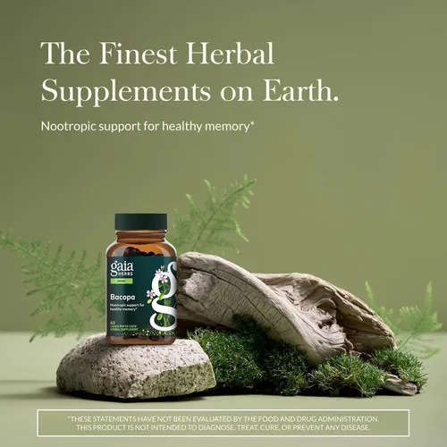 Miniatura 2 de Gaia Herbs Bacopa - Suplemento de hierbas de apoyo cerebral y cognitivo - Hecho con Bacopa Monnieri para ayudar a mantener una mente próspera* - 60