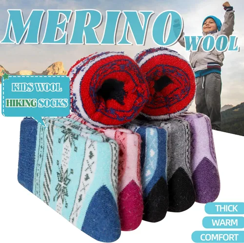 Miniatura 3 de Eocom - Medias de invierno cálidos de lana para niños y niñas, 6 pares