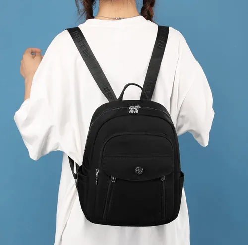 Miniatura 7 de Collsants Mochila pequeña para mujer, mini mochila de nailon, mochila de moda, bolsa de viaje, Beige, Mochilas Daypack