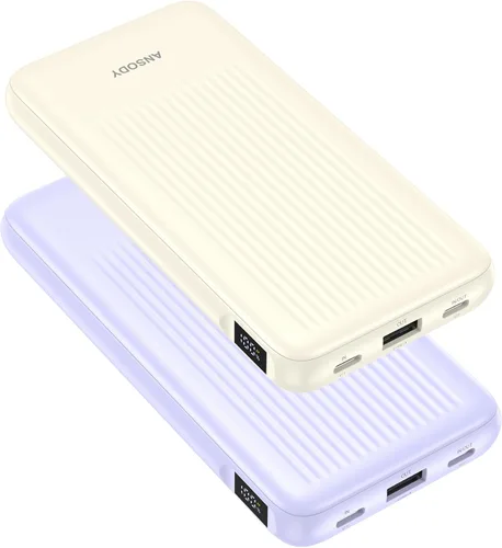 Miniatura 11 de Paquete de 2 cargadores portátiles, 10,000 mAh, 22,5 W, USB C, carga rápida, con 2 salidas y 2 entradas, pantalla digital, compatible con tabletas