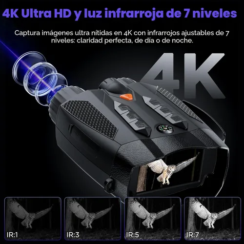 Miniatura 2 de Gafas de visión nocturna para adultos 4k: prismáticos tácticos con cámara - gafas infrarrojas para cazador - regalo electrónico digital - regalos