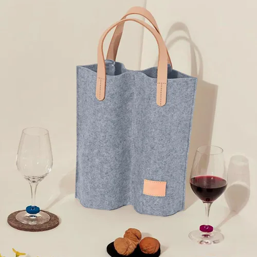 Miniatura 4 de Bolsas de vino Daphilly, 2 piezas 2 botellas de fieltro de alta calidad para regalo de vino para cumpleaños, Navidad, baby shower, boda, graduación