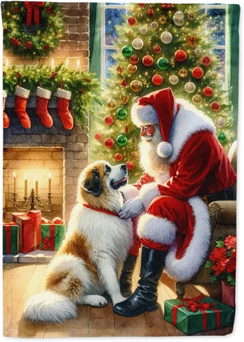 Miniatura 80 de Caroline's Treasures DAC4159CHF - Bandera de casa de Husky siberiano y Papá Noel para porche, grande, para colgar en la pared, poliéster