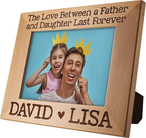 Miniatura 4 de Marco de fotos personalizado para regalos de papá, marco de fotos de madera de 4 x 6 pulgadas, gran regalo para el día del padre Padre Hija