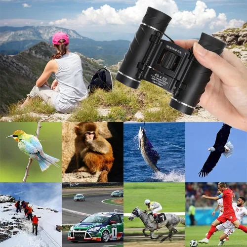 Miniatura 5 de Prismáticos pequeños compactos de 40 x 22 para adultos y niños, prismáticos de bolsillo ligeros para observación de aves, viajes, conciertos