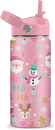Miniatura 38 de Axolotl - Botella de agua de 12 onzas con tapa con pajilla, botella de agua de acero inoxidable con diseño de ajolotes para niñas, taza aislada
