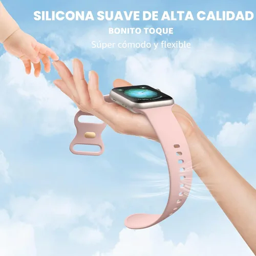 Miniatura 2 de Maledan Paquete de 6 correas compatibles con Apple Watch de 38mm 40mm 41mm 42mm 44mm 45mm 46mm 49mm, mujeres y hombres, correa deportiva de silicona