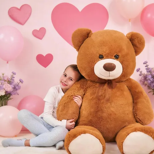 Miniatura 2 de Toys Studio Oso de peluche grande de 51 pulgadas, lindo animal de peluche gigante, juguete de peluche suave para novias y niños, para cumpleaños