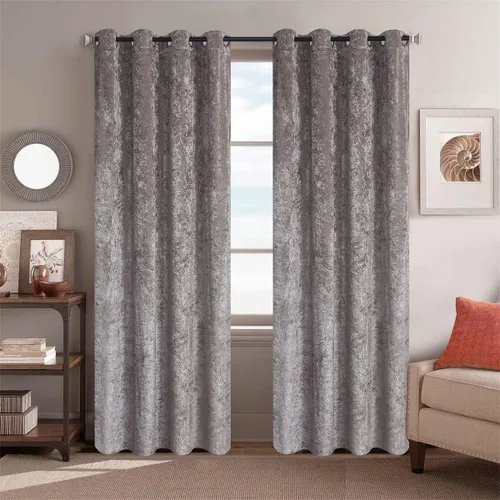 GYROHOME Cortinas de terciopelo suave aplastado para decoración de habitación, cortinas de tratamiento de ventanas de color sólido para dormitorio y