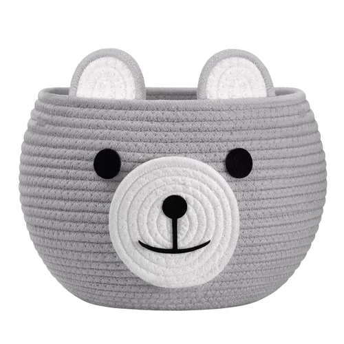 Miniatura 17 de CherryNow Woven Rope Basket, Bear Baskets for Gifts Empty, Large Storage Basket for Living Room Nursery, Decorative Animal Baskets with Handles