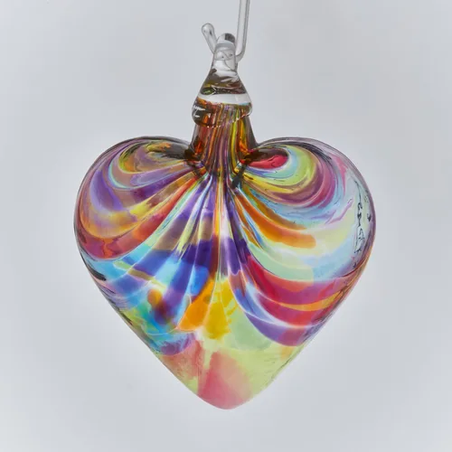 Miniatura 7 de Glass Eye Studio Adornos clásicos de corazón (chip de mosaico azul)