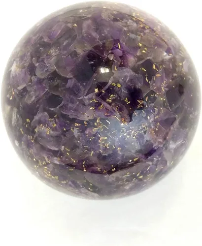 Miniatura 3 de Top Chi Bolas Baoding de orgonita amatista para terapia de manos, ejercicio y alivio del estrés (grande de 2 pulgadas)