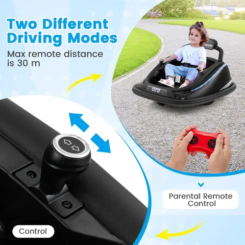 Miniatura 3 de OLAKIDS Coche chocador para niños pequeños, juguete eléctrico de 12V para niños con control remoto, vehículo a batería para bebé, rotación de 360