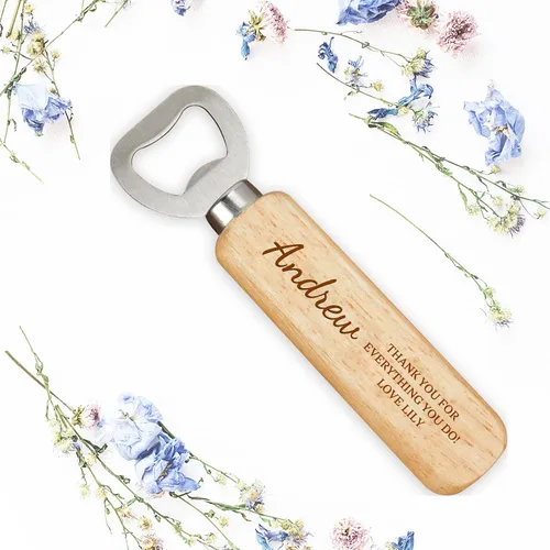 Miniatura 3 de Abrebotellas de madera personalizado, regalo de cerveza para él, padrino, hermano, novio, amigo, padre, regalos únicos para el día del padre