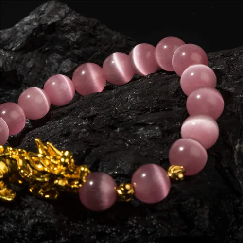 Miniatura 8 de ZenBless Fengshui - Pulsera de jade de porsperidad con dije de la suerte Feng Shui de obsidiana negra, regalo para hombres y mujeres con chapado
