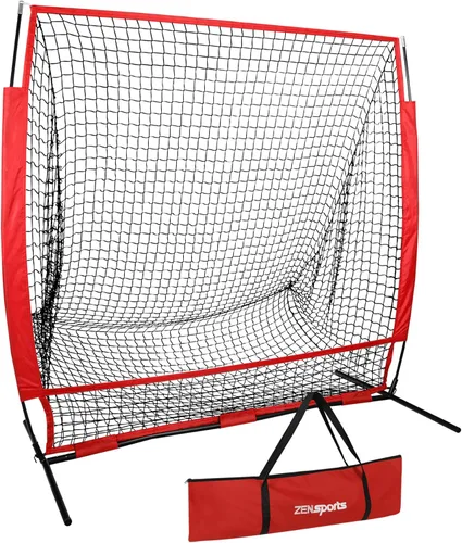 ZENY Red de práctica de béisbol y softbol de 5 x 5 pies / 7 x 7 pies, red de entrenamiento de bateo, captura de lanzamiento, con bolsa de