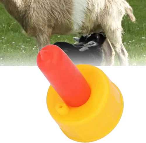 Miniatura 6 de 10 Uds. Leche de cordero Beber pezón de alimentación de enfermería de ovejas para biberones de animales huérfanos rojo