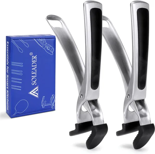 SOLEADER Agarrador de Platos Compatible con Sartén de Pizza, Agarrador Antideslizante, Recuperador de Platos y Tazones Calientes para Sacar Comida