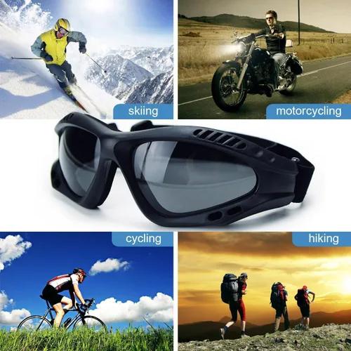 Miniatura 2 de Viriber Gafas de motocicleta - Gafas de protección UV para exteriores, gafas de combate a prueba de polvo