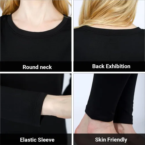Miniatura 5 de HEROBIKER - Conjunto de ropa interior térmica para mujer, ultra suave, parte superior e inferior, capa de base larga, con forro polar
