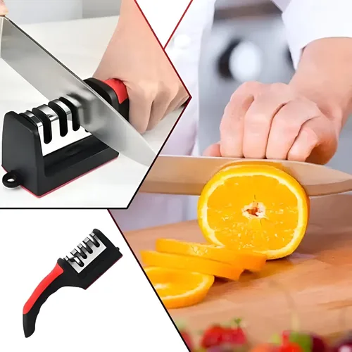 Miniatura 8 de Afilador de cuchillos y tijeras 4 en 1 - Afilado rápido y fácil para todos los cuchillos y tijeras en menos de 1 minuto - Mango antideslizante