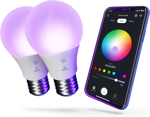Miniatura 8 de GLOBE Electric Collection - Foco LED inteligente Wi-Fi de 10 vatios (equivalente a 60 W) esmerilado, regulable, paquete de 2, no requiere