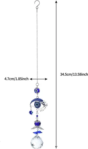 Miniatura 4 de Atrapasoles de ángel azul para decoración de mal de ojo, dije de mal de ojo colgante para ventana de coche, regalo de Navidad, decoración del hogar