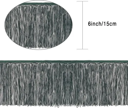 Miniatura 5 de AWAYTR Ribete de Flecos para Costura de 10 Yardas - 6 pulgadas de Ancho con Borlas para Manualidades DIY, Ropa y Decoración de Vestidos
