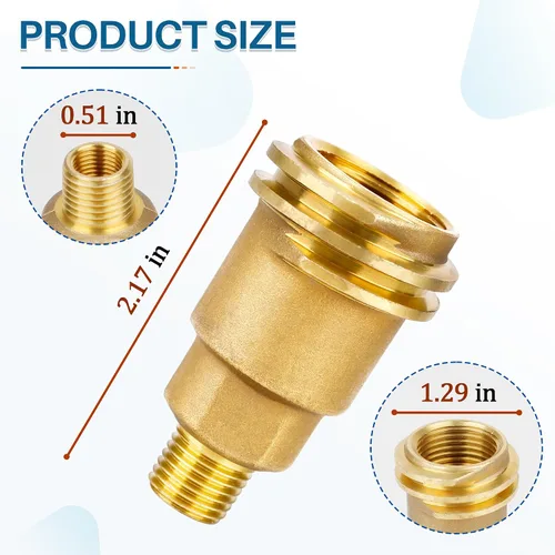 Miniatura 2 de QCC1 - Adaptador de manguera de montaje de gas propano macho con rosca de tubo macho de 1/4 pulgadas, accesorios de conexión rápida de propano