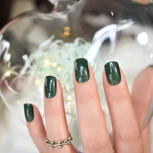 Miniatura 23 de Elevenail - Uñas postizas de longitud media, punta vino rojo, uñas postizas de cobertura total, uñas postizas cortas, uñas falsas, uñas falsas Rojo