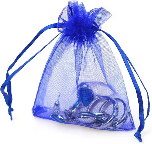Miniatura 8 de Boshen 100/200 bolsas de organza transparentes para regalos y dulces, bolsas de malla para joyas con cordón al por mayor para detalles de bodas