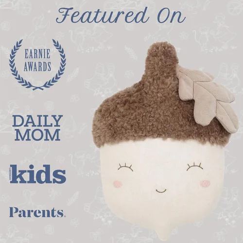 Miniatura 5 de MON AMI Nutty Acorn - Almohada de felpa de 14 pulgadas para niños y niñas, felpa suave de bellota de bosque, acento decorativo acogedor, regalo
