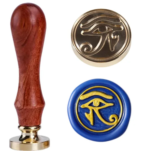 Kit de sellos de cera Eye of Horus, amuleto de protección, 0.984 in, cabeza de latón, sello de sellado de letras para Nudo De Brujas Amuleto De