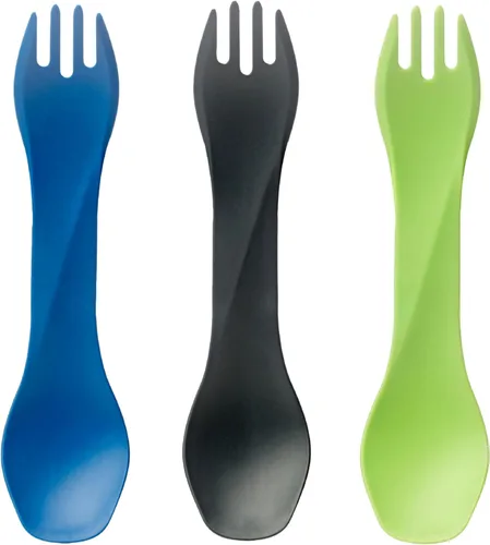 humangear GoBites Uno Mini - Juego de 3 utensilios de viaje y campamento, utensilios de comedor portátiles y compactos, material seguro para