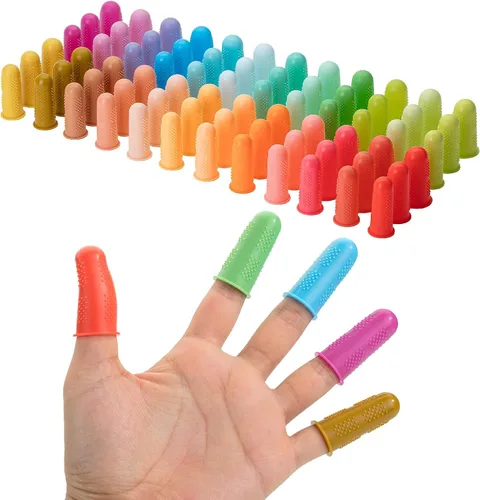 Miniatura 12 de Mr. Pen - Protectores de dedos para pistola de pegamento caliente, 24 piezas, tonos negros y blancos, protectores de dedos de silicona, puntas