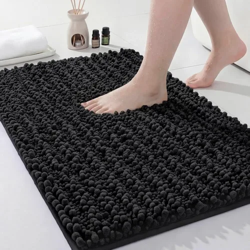 Miniatura 17 de Disolla Alfombra de baño pequeña, antideslizante, lavable, color beige, 17 x 24 pulgadas, súper absorbente, suave, alfombra de baño de felpilla