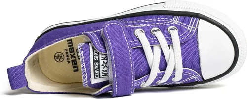 Miniatura 5 de justwaner Zapatos de lona para niños y niñas de parte superior baja ligeros transpirables con gancho y bucle tenis casuales para correr