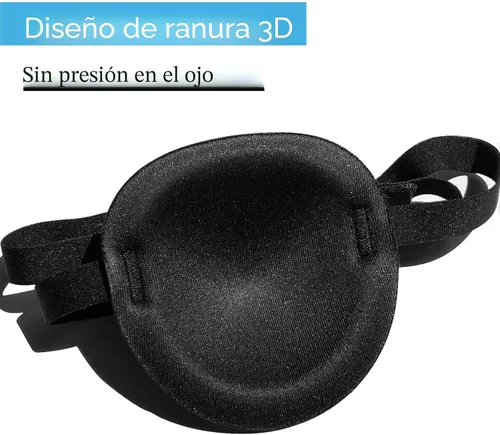 Miniatura 2 de 2 parches oculares ajustables para tratar la ambliopía u ojo vago, válidos para el ojo derecho o izquierdo, color negro