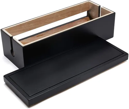 Miniatura 3 de Changsuo Caja organizadora de cables de madera, caja organizadora de cables para cable de extensión, protector de sobretensiones, organizador