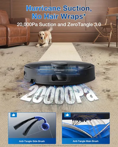 Miniatura 2 de ECOVACS DEEBOT T30C Aspiradora Robot y Trapeadora, Succión de 20,000Pa, Trapeado de Borde Adaptativo TruEdge, Tecnología ZeroTangle 2.0, Lavado