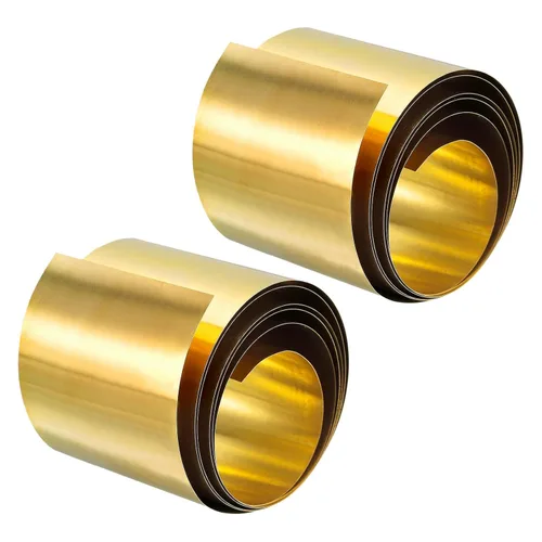 Miniatura 19 de uxcell Rollo de hoja de latón, placa de hoja de metal 1000 mm x 25 mm x 0,2 mm 2 piezas