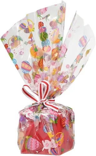 Miniatura 5 de shareluck Envoltura de celofán de Pascua de 100 pies, papel de regalo de violonchelo de Pascua para cestas de regalo, conejito de golosinas y huevos