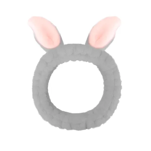 Miniatura 22 de Jowmoy Bonita diadema de orejas de conejo, diseño de ojo de rana, elástica para lavar la cara, para mujeres, maquillaje, ducha, spa. Q-Orejas