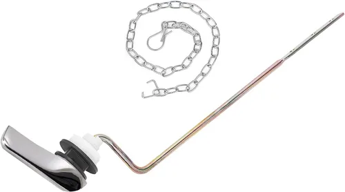 Miniatura 9 de Kit de reemplazo de manija de inodoro, palancas de viaje de inodoro de montaje lateral con junta de sello y tuerca, con cadenas de acero inoxidable