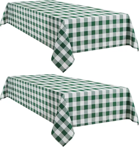 Miniatura 25 de Softalker - Mantel rectangular a cuadros, impermeable para exteriores, 54 x 120 pulgadas, mantel de búfalo a cuadros, resistente a las manchas