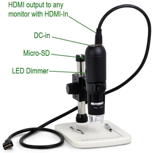 Miniatura 2 de Microscopio digital Full HD 1080P, microscopio HDMI, aumento de 10x-220x, a cualquier monitor/TV con entrada HDMI, captura de fotos, almacenamiento