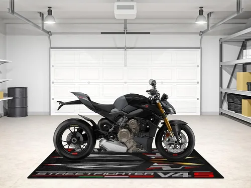 Miniatura 3 de Tapete de estacionamiento para modelos de motocicleta Streetfighter V4 S, tapete para exhibir y para pozo, lavable, antideslizante, para garaje